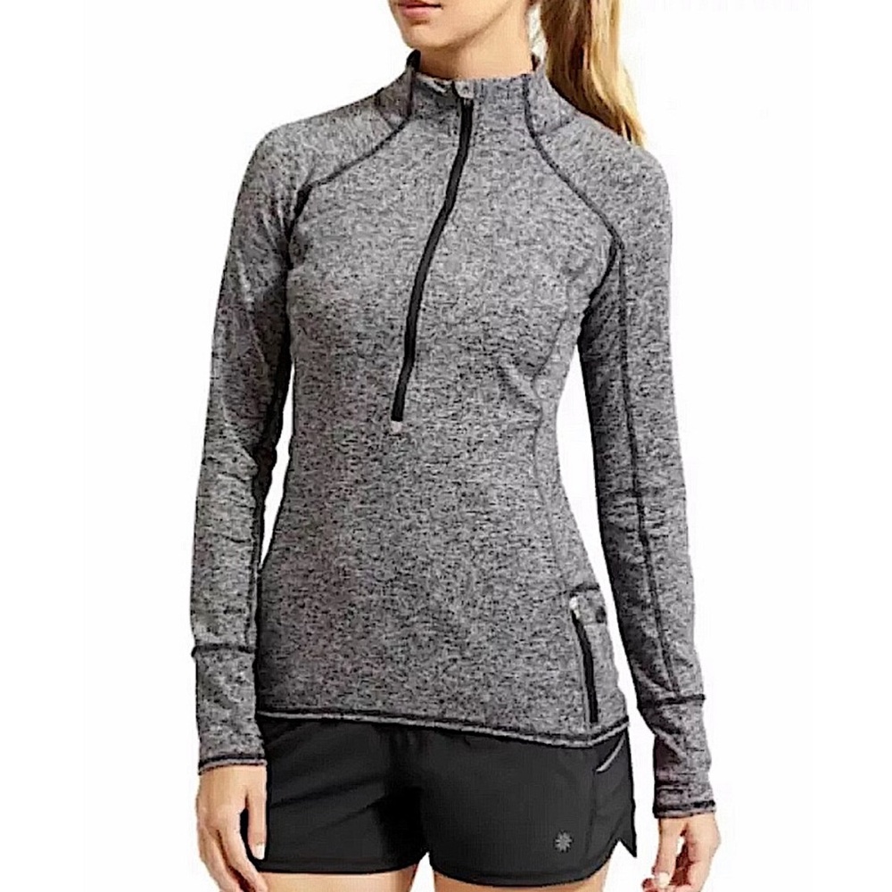 Women's Gray Quarter-Zip Top